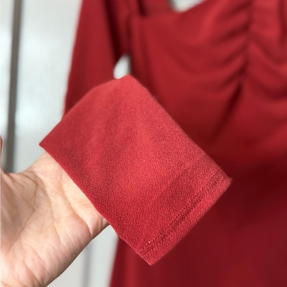 ASTR Red Cold Shoulder Bodycon Dress - Picture 4 of 14